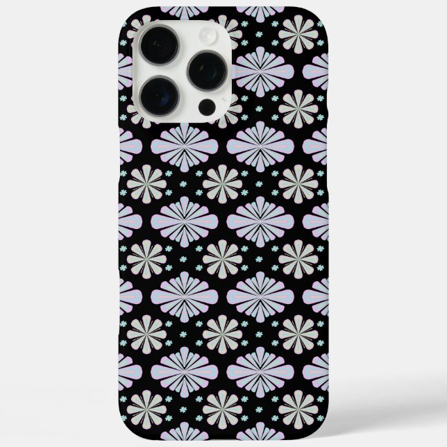 Pastel floral shapes on a black background Case-Mate iPhone case (Back)