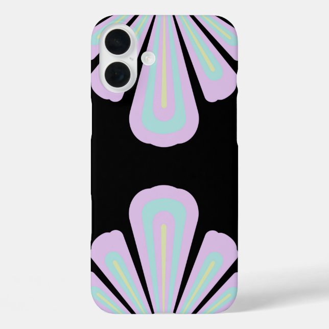 Pastel floral shapes on a black background Case-Mate iPhone case (Back)