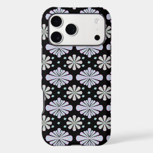Pastel Floral Shapes on Black Background