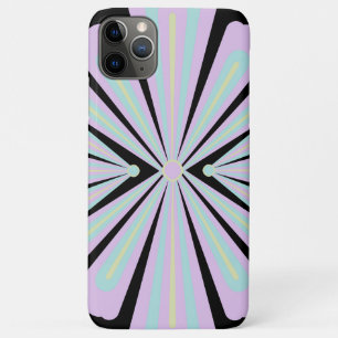 Pastel Floral Shapes on Black Background iPhone 11 Pro Max Case