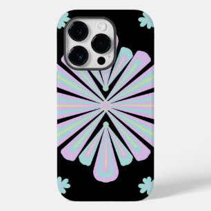 Pastel Floral Shapes on Black Background Case-Mate iPhone 14 Pro Case