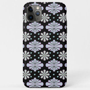 Pastel Floral Shapes on Black Background iPhone 11 Pro Max Case