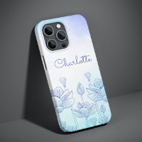 Pastel Floral Silhouette Overlay Personalised Name