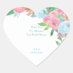 PASTEL FLORAL SPRING SUMMER  HEART STICKER