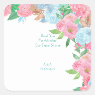 PASTEL FLORAL SPRING SUMMER SQUARE STICKER