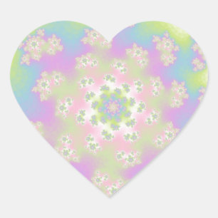 Pastel Floral Sprinkles Heart Sticker