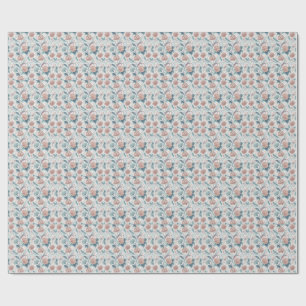 Pastel Floral Swirl Beautiful Flowers Pattern Art Wrapping Paper