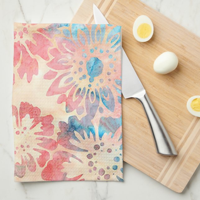 Pastel Floral Tea Towel (Quarter Fold)