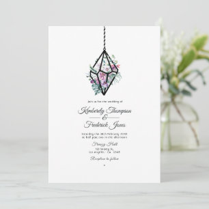 Pastel Floral Terrarium Garden Wedding Invitation