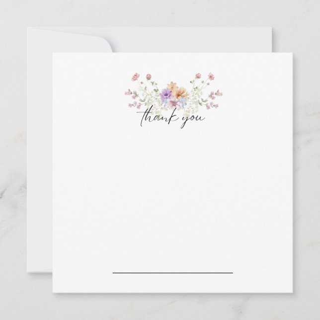 Pastel Floral Thank You Notecard (Front)