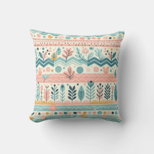 Pastel Floral Throw Pillow