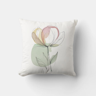 Pastel Floral Throw Pillow Cover