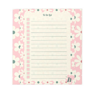 Pastel Floral To Do List Planner Design Notepad