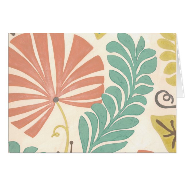 Pastel Floral Vines and Leaves on Cream Background (Front Horizontal)