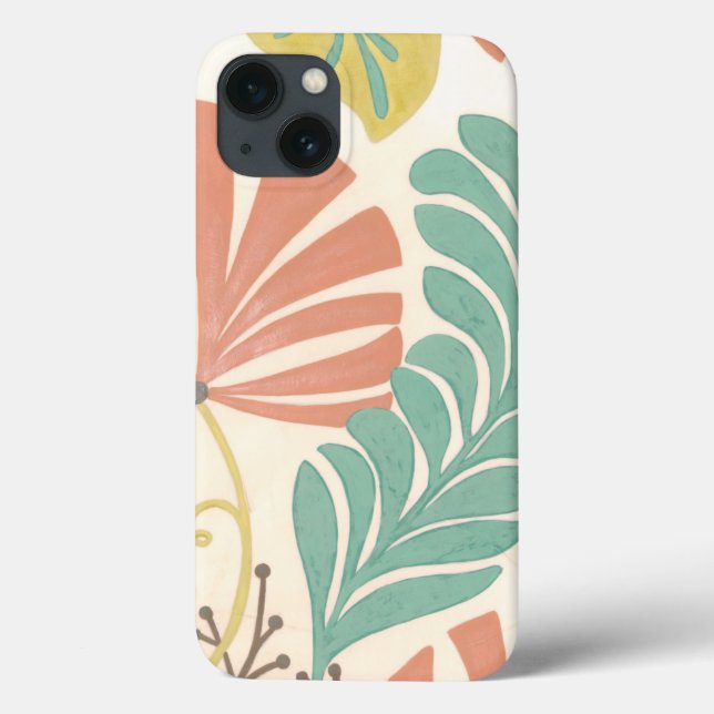 Pastel Floral Vines and Leaves on Cream Background Case-Mate iPhone Case (Back)