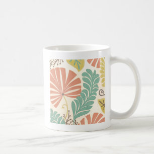 Pastel Floral Vines and Leaves on Cream Background Coffee Mug