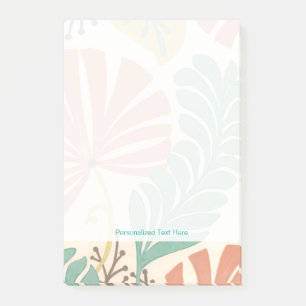 Pastel Floral Vines and Leaves on Cream Background Post-it Notes