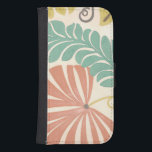 Pastel Floral Vines and Leaves on Cream Background Samsung S4 Wallet Case<br><div class="desc">Floral vines and leaves in pastel colours are the subjects of this piece by Erica J. Vess. The mixture of pastels on the cream background helps the painting stand out without overwhelming the senses. Put this tropical print in your home today!</div>
