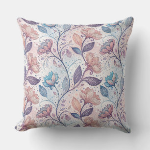 Pastel Floral Watercolor Abstract Painting Pattern Cushion