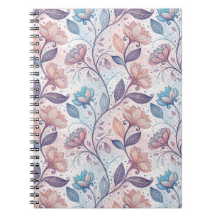 Pastel Floral Watercolor Abstract Painting Pattern Notebook