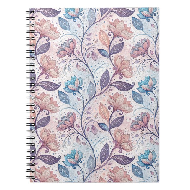 Pastel Floral Watercolor Abstract Painting Pattern Notebook (Front)