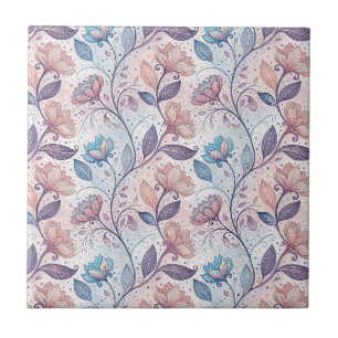 Pastel Floral Watercolor Abstract Painting Pattern Tile