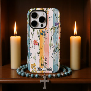 Pastel Floral Watercolor iPhone 16 Pro Case
