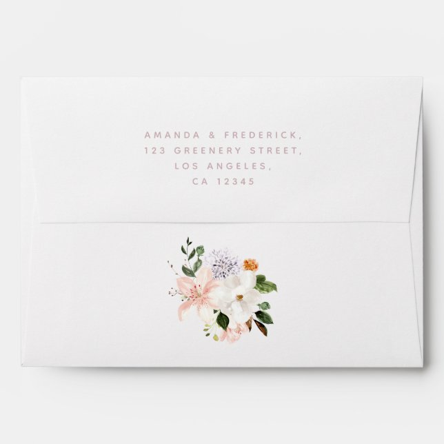 Pastel Floral Wedding Envelope (Back (Top Flap))