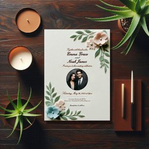 Pastel Floral Wedding Invitation 