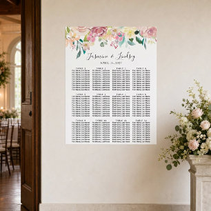 Pastel Floral Wedding Seating Chart