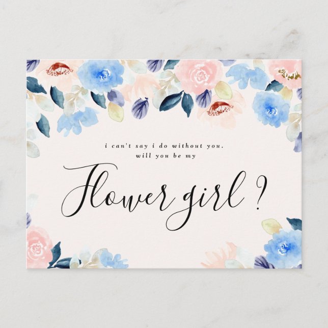 pastel floral will you be my flowergirl card (Front)