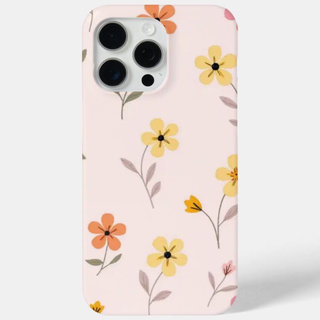 Pastel Floral Yellow Flower iPhone 15 Case-Mate iPhone Case (Back)