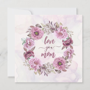 Pastel Florals Love You Mum Holiday Card