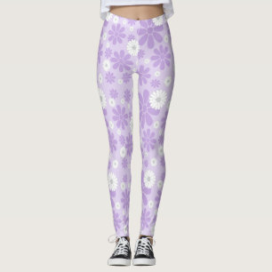 Pastel Florals Pattern LAVENDER Leggings