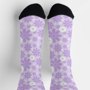Pastel Florals Pattern LAVENDER Socks