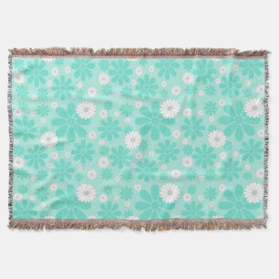 Pastel Florals Pattern MINT Throw Blanket