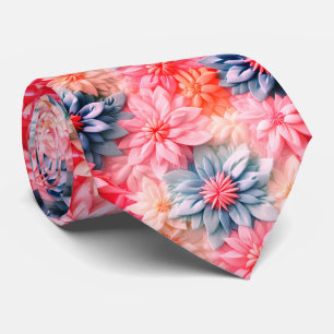 Pastel Flower Art Tie
