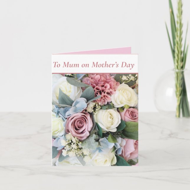 Pastel Flower Bouquet  Card (Front)