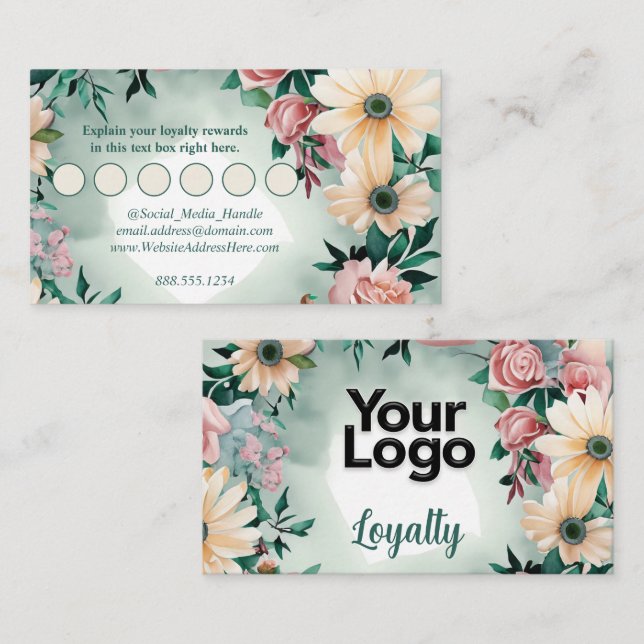 Pastel Flower Elegance Sage Green Floral Pink Rose Enclosure Card (Front/Back)