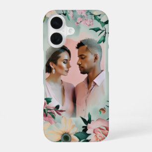 Pastel Flower Elegance: Sage Green Floral Wedding iPhone 16 Case