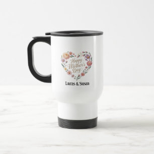 Pastel Flower Floral Happy Mother Day Gift Coffee Travel Mug
