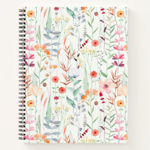 Pastel Flower Garden Pattern Notebook
