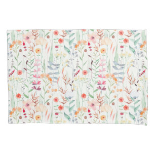 Pastel Flower Garden Pattern Pillowcase