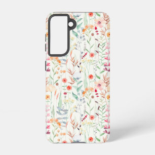 Pastel Flower Garden Pattern Samsung Galaxy Case