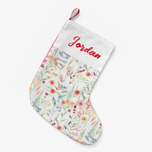 Pastel Flower Garden Pattern Small Christmas Stocking