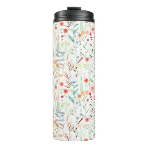 Pastel Flower Garden Pattern Thermal Tumbler