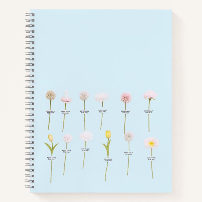 Pastel Flower Notebook – Minimal Botanical Design (Front)