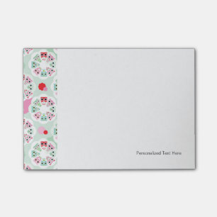 pastel flower owl background pattern post-it notes