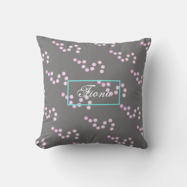 Pastel Flower Petals Fiona Cushion Throw Pillow (Front)