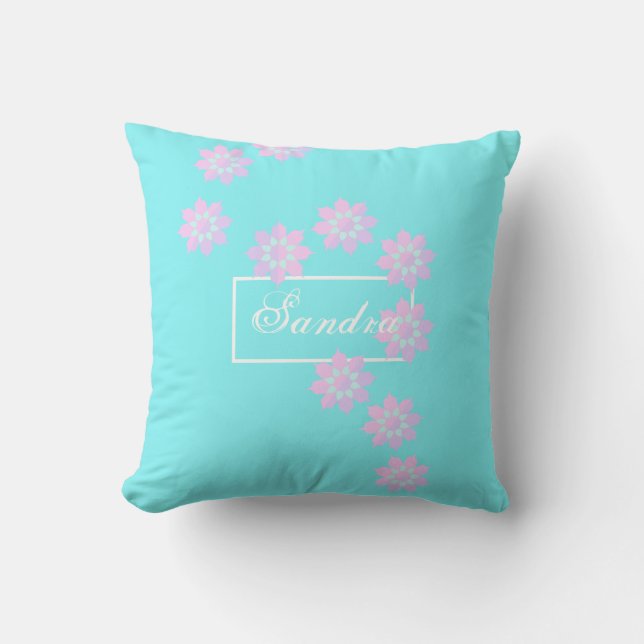 Pastel Flower Petals Sandra Cushion Throw Pillow (Front)